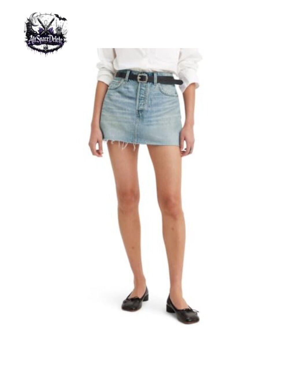 Levi's Icon Denim Skirt Non-Stretch High Rise Straight Hemline
